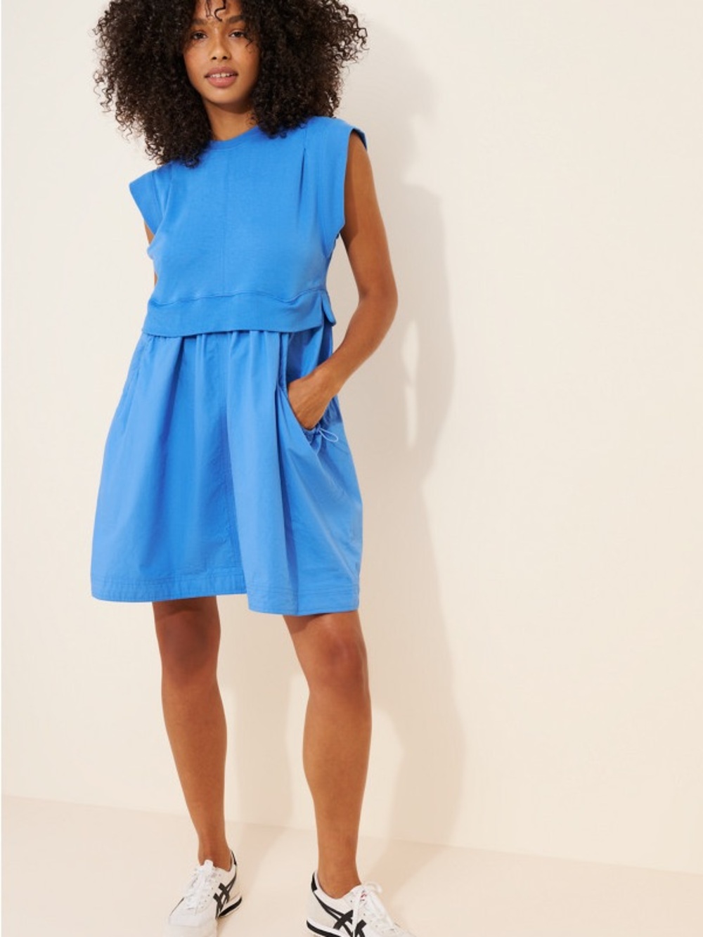Blue Sleeveless Mini Dress - Casual Layered Fit